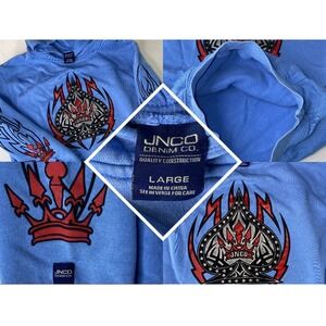 True Vintage JNCO Hoodie 90s Y2K Mens Small Tribal Streetwear Skater Spade Crown